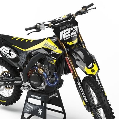 HONDA Graphics Kit BUD RACING Black And Yellow