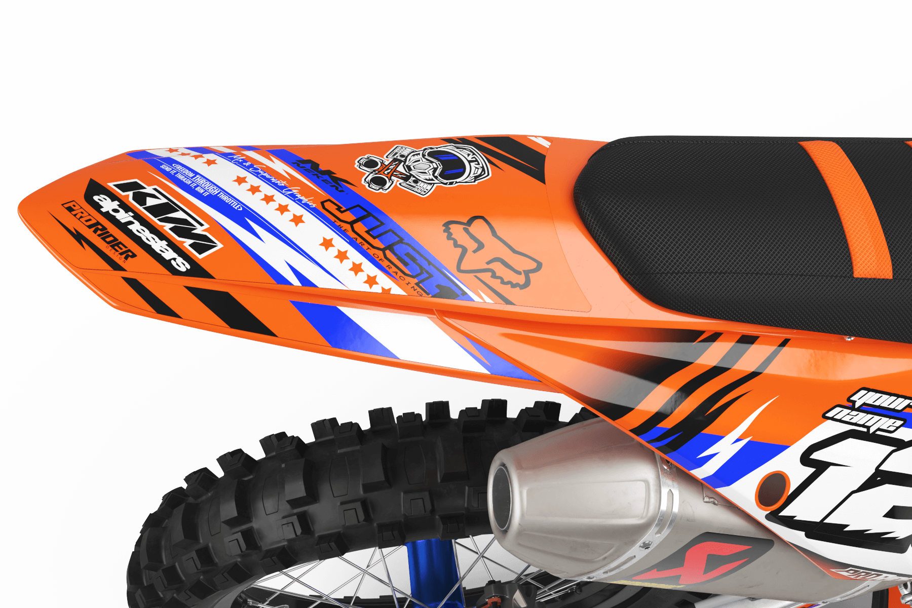 KTM Graphics Kit JUST1 ORANGE and BLUE