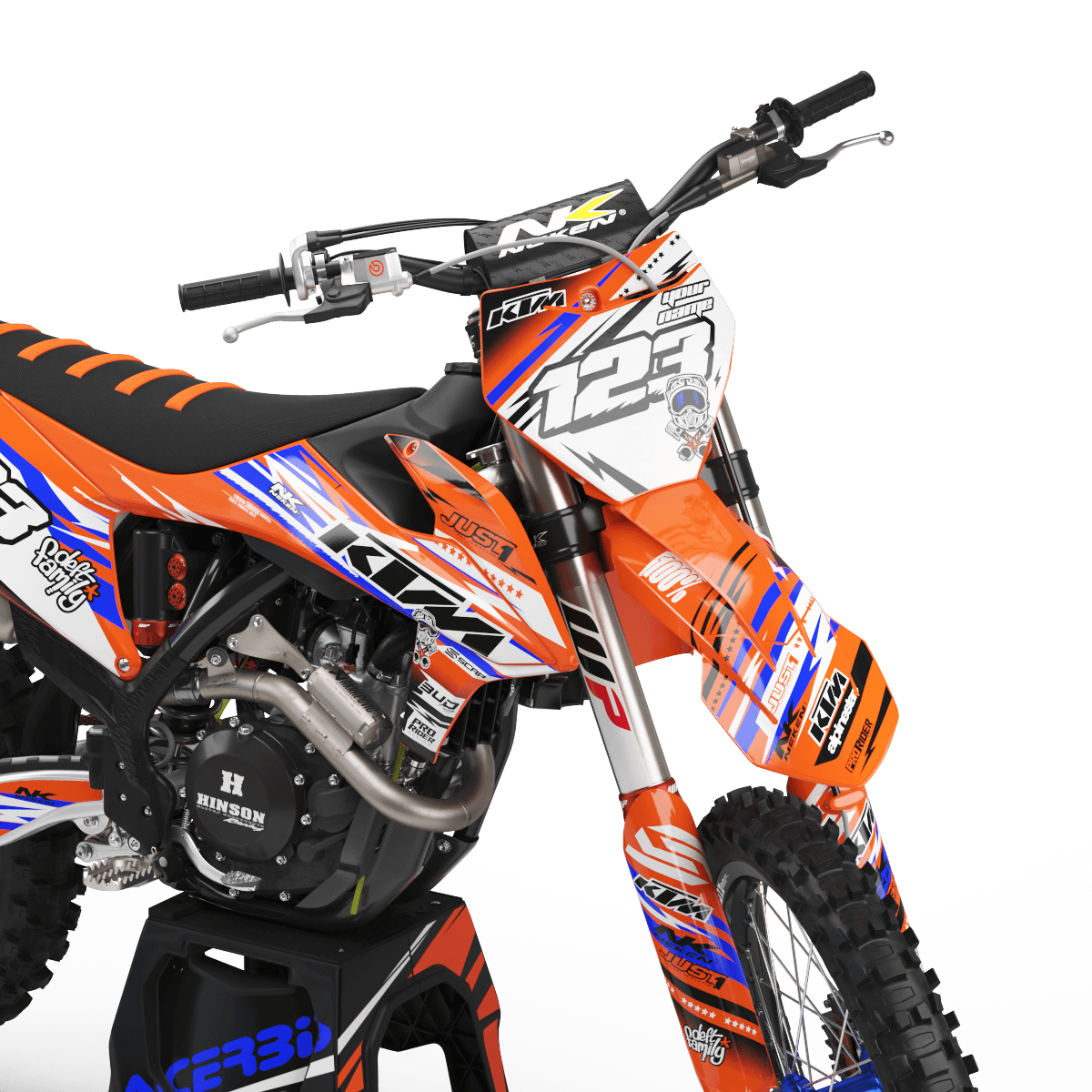 KTM Graphics Kit JUST1 ORANGE and BLUE