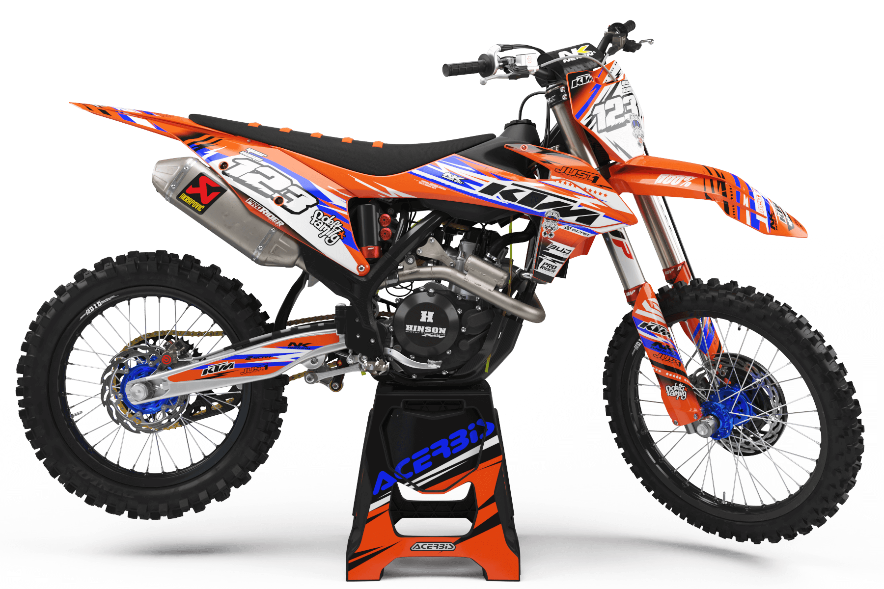 KTM Graphics Kit JUST1 ORANGE and BLUE
