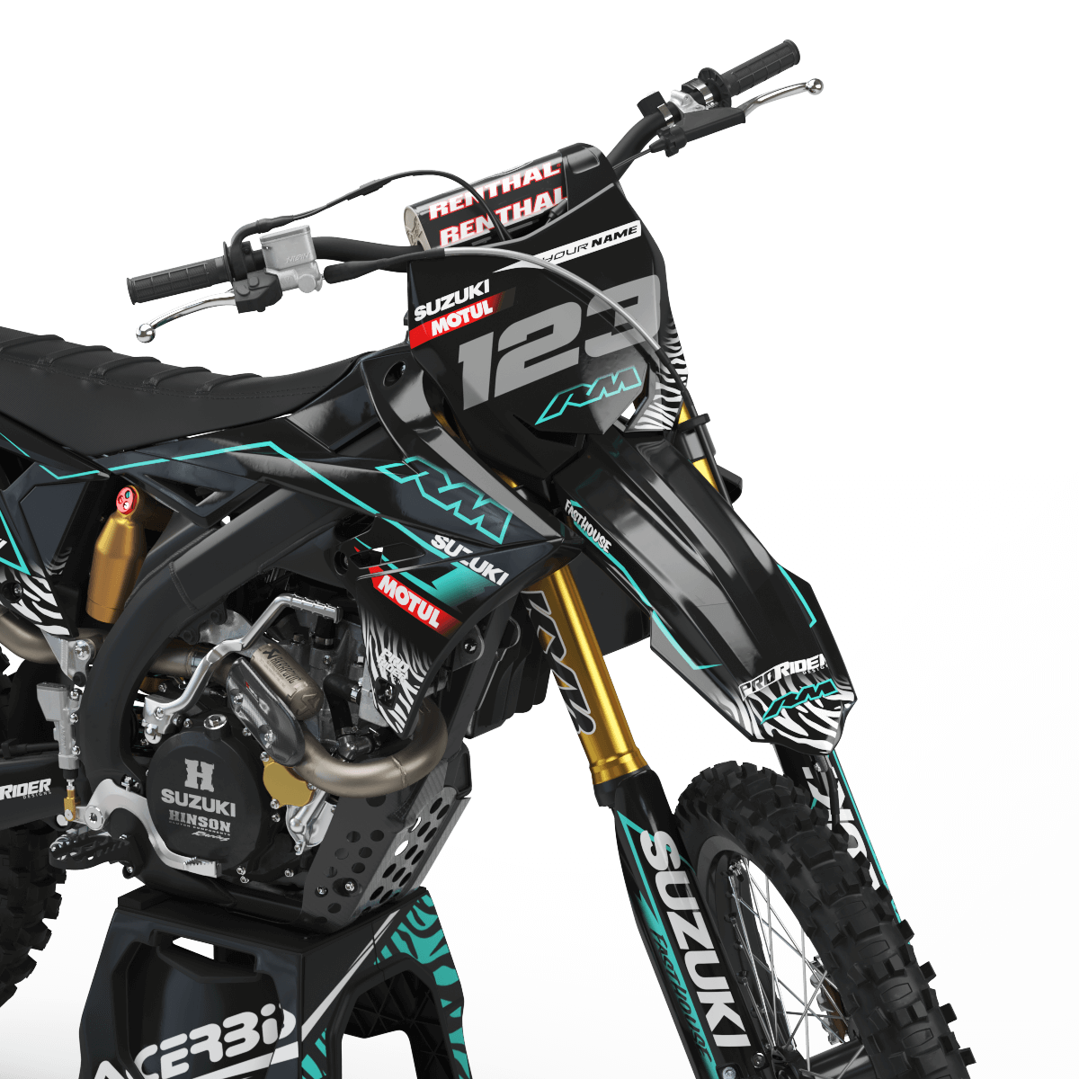 SUZUKI Graphics kit MOTUL black and teal