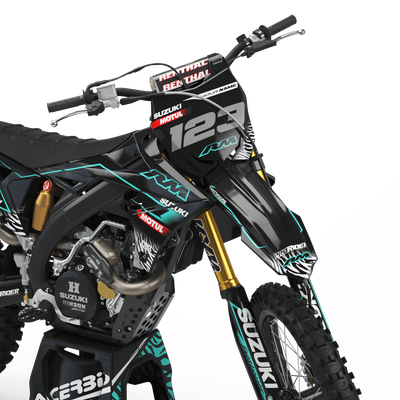 SUZUKI Graphics kit MOTUL black and teal