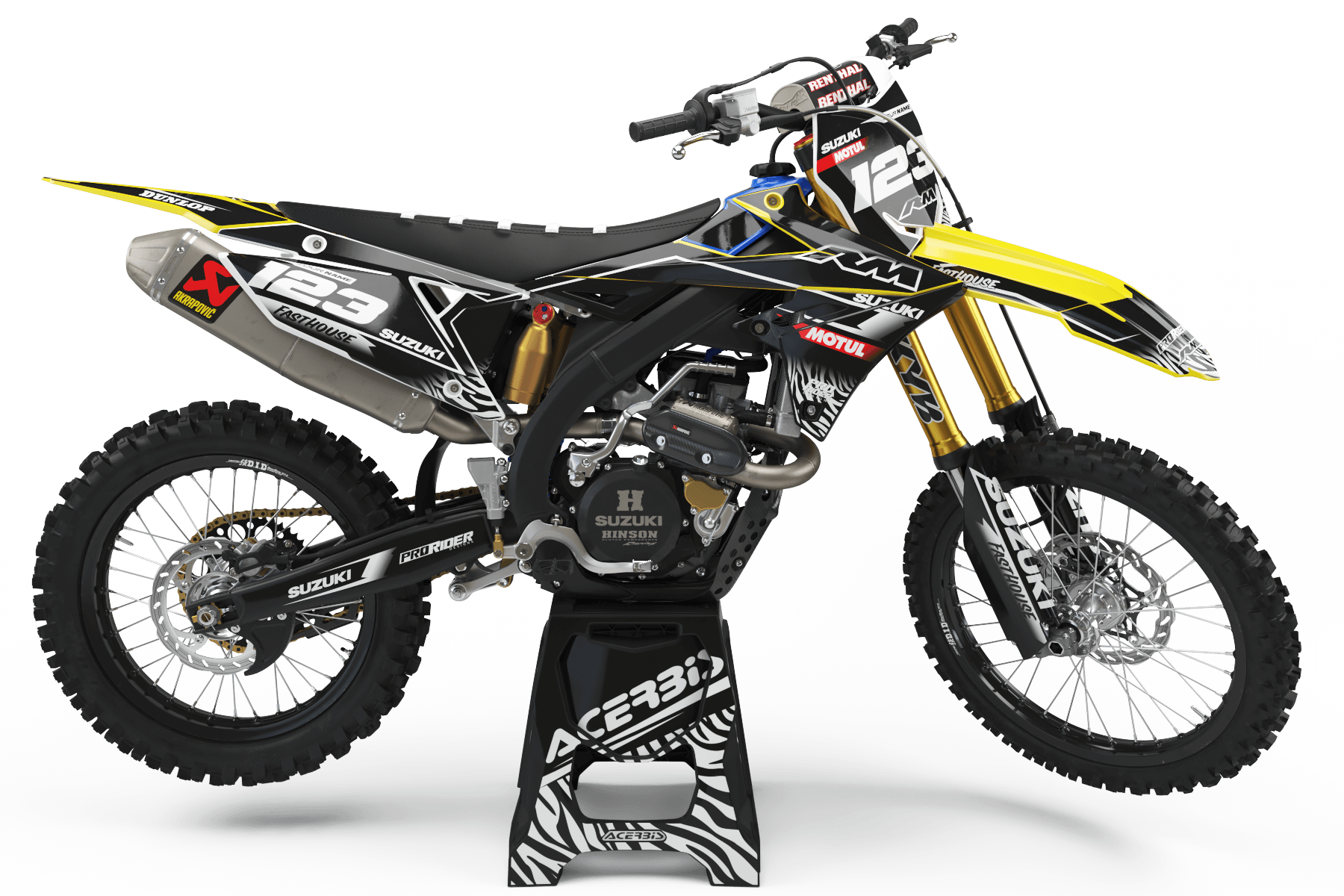 SUZUKI Graphics kit MOTUL black and white