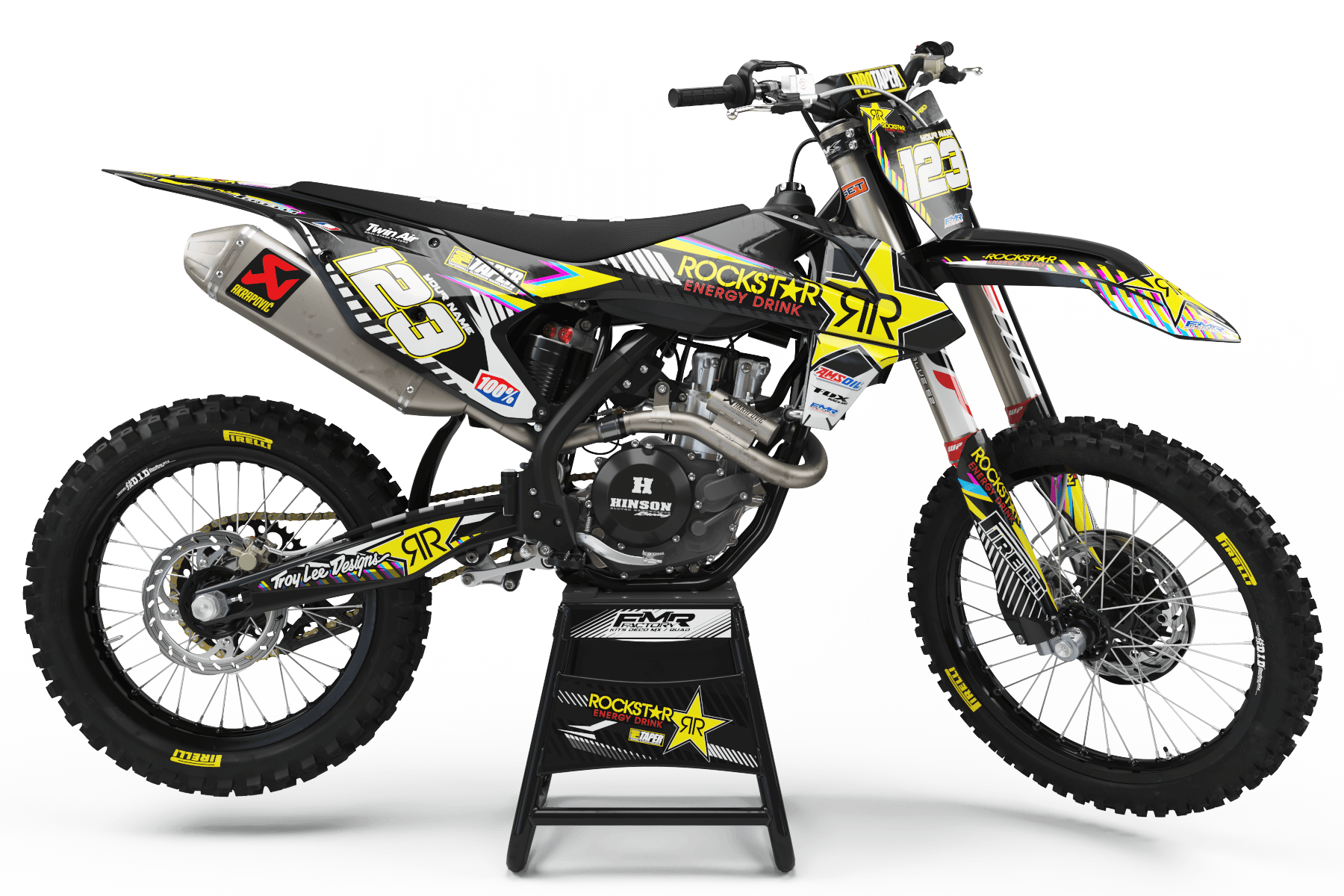 Graphics Kit ROCKSTAR Limited edition PINK BLUE YELLOW : Really cheap