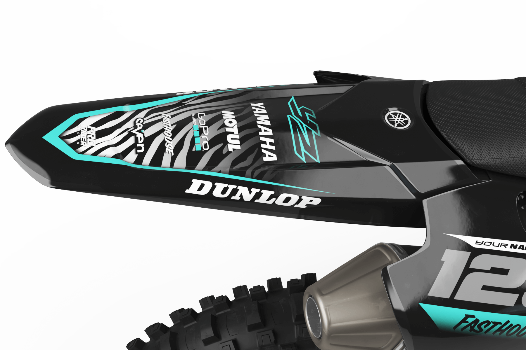 Yamaha graphics MOTUL black and teal