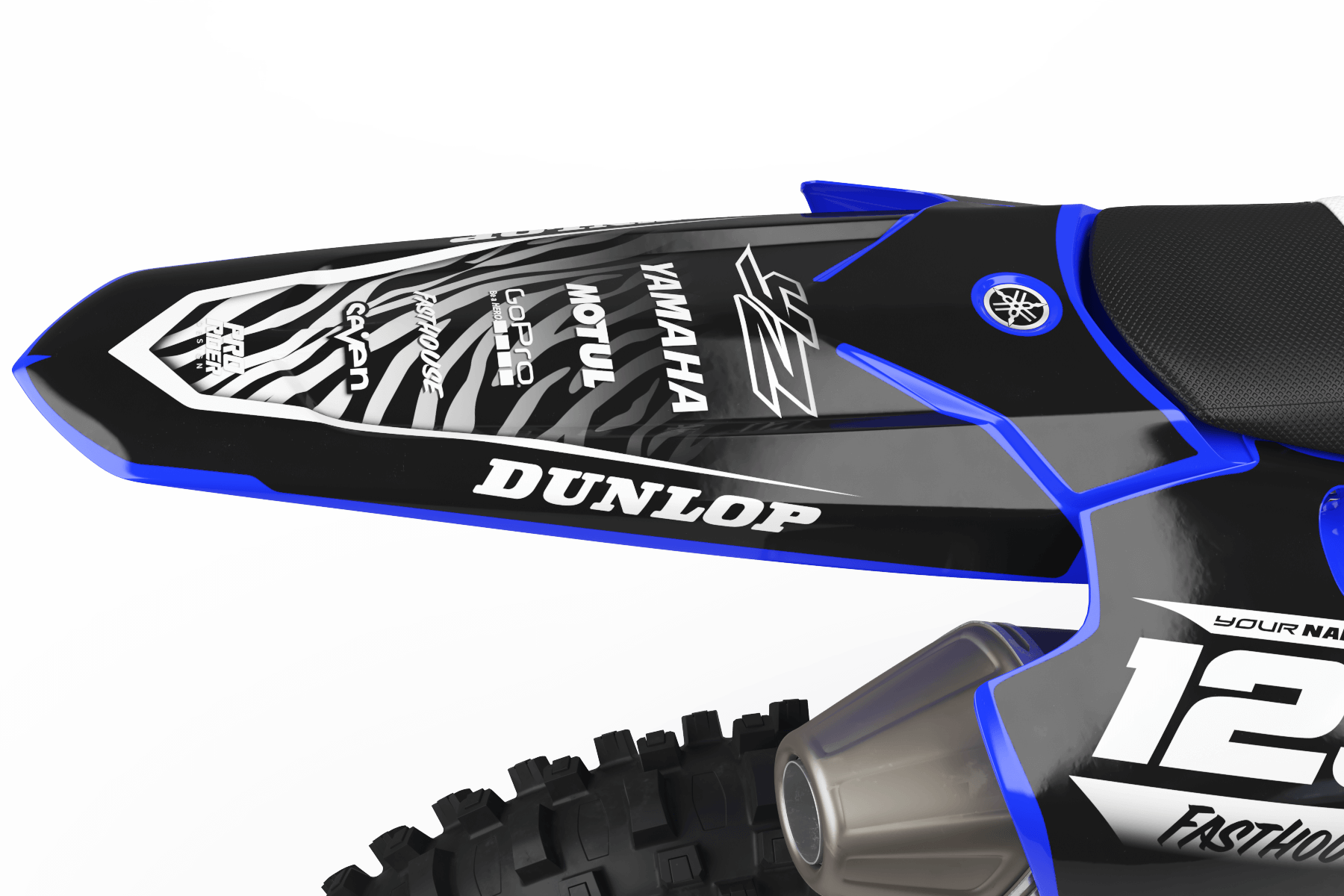 Yamaha graphics MOTUL black and white