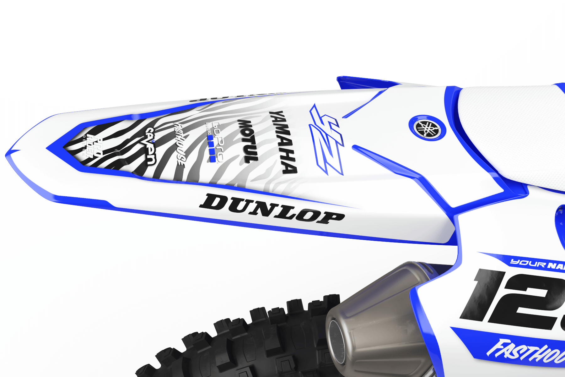 Yamaha graphics MOTUL white and blue