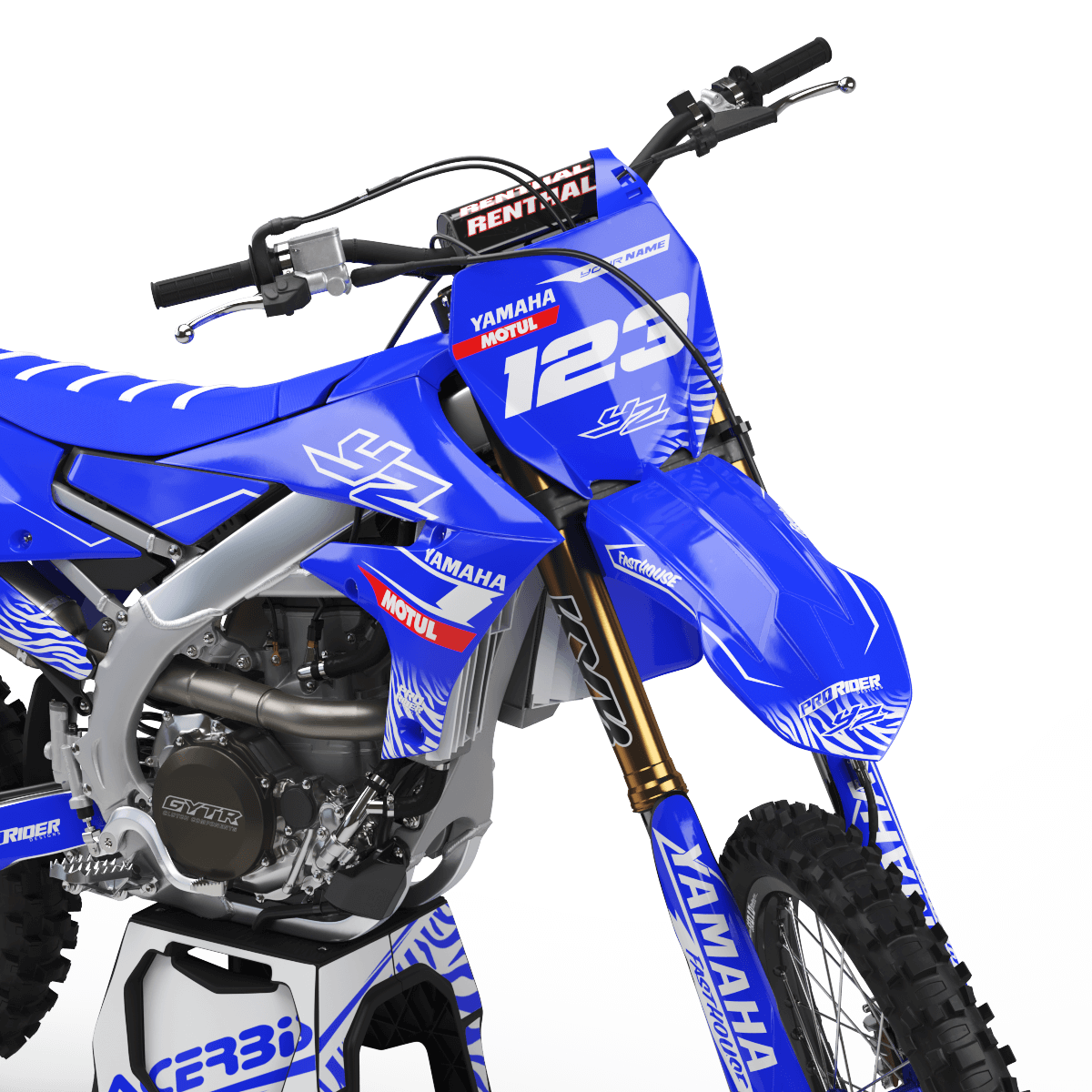 Yamaha graphics MOTUL blue and white