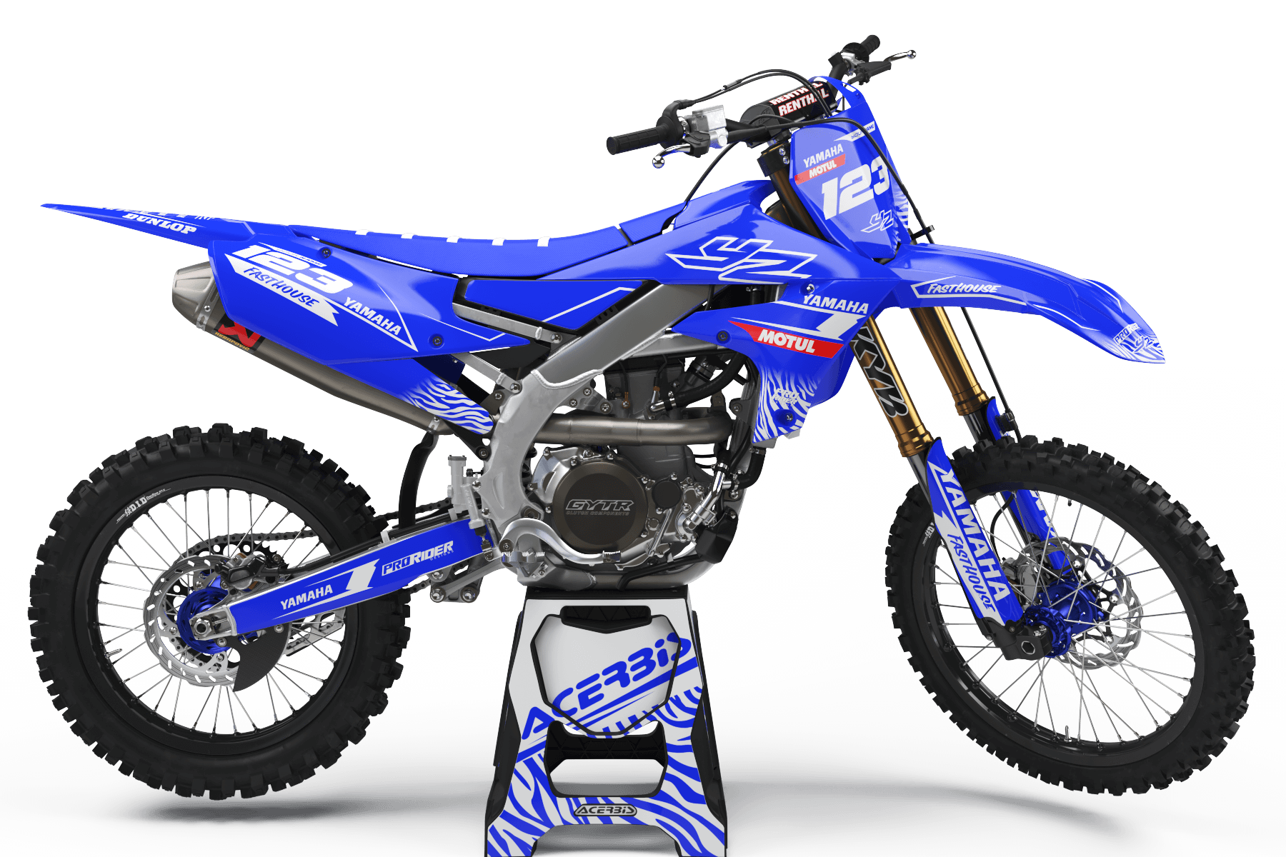 Yamaha graphics MOTUL blue and white