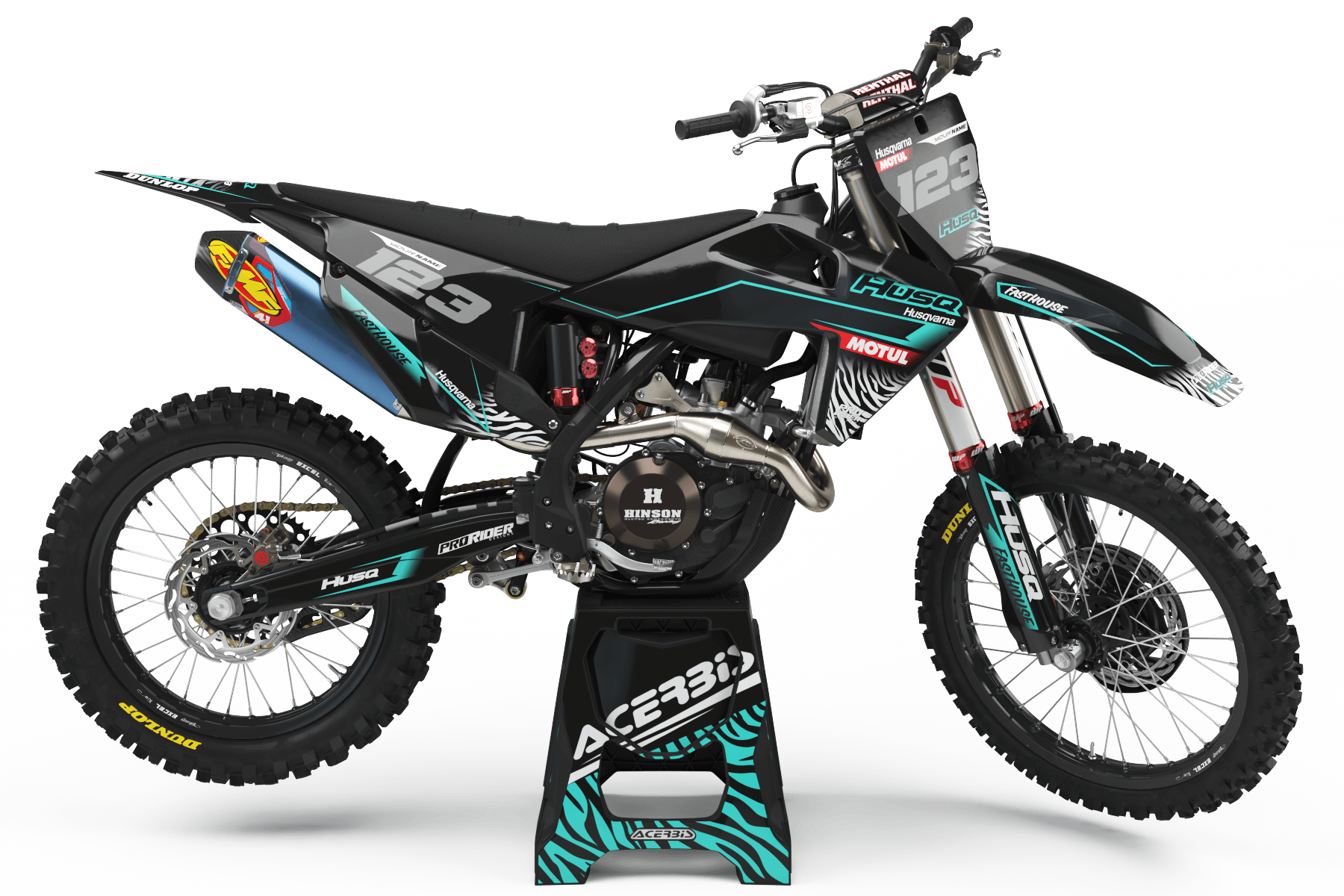 Graphic kit HUSQVARNA MOTUL black and teal