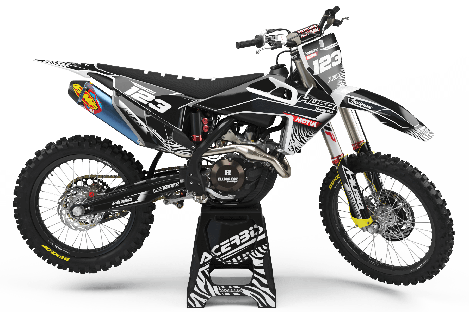 Graphic kit HUSQVARNA MOTUL black and white