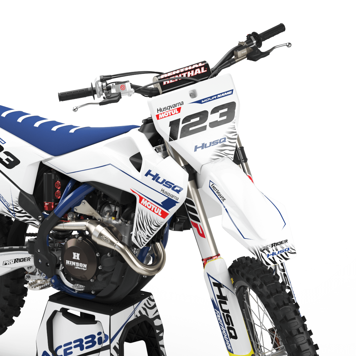 Graphic kit HUSQVARNA MOTUL white and blue