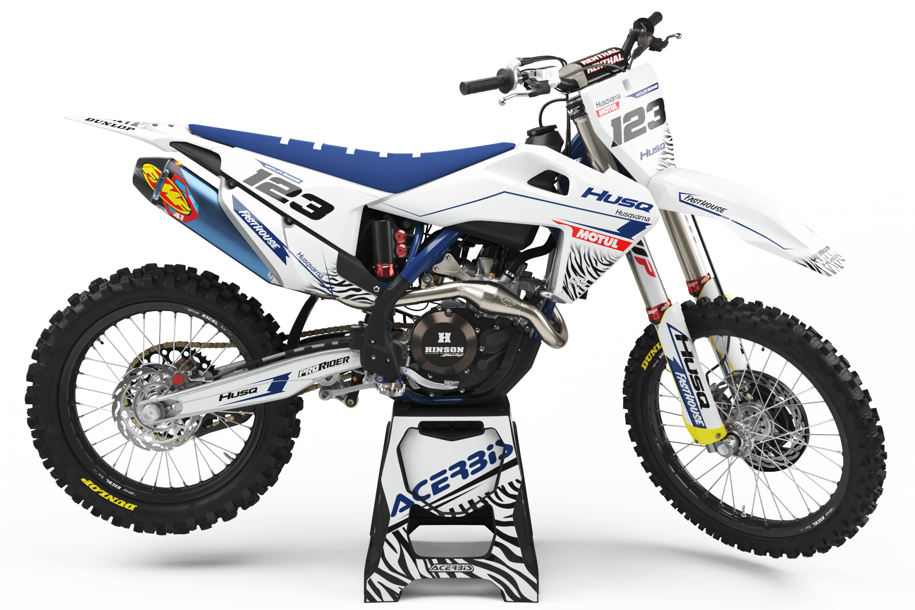 Graphic kit HUSQVARNA MOTUL white and blue