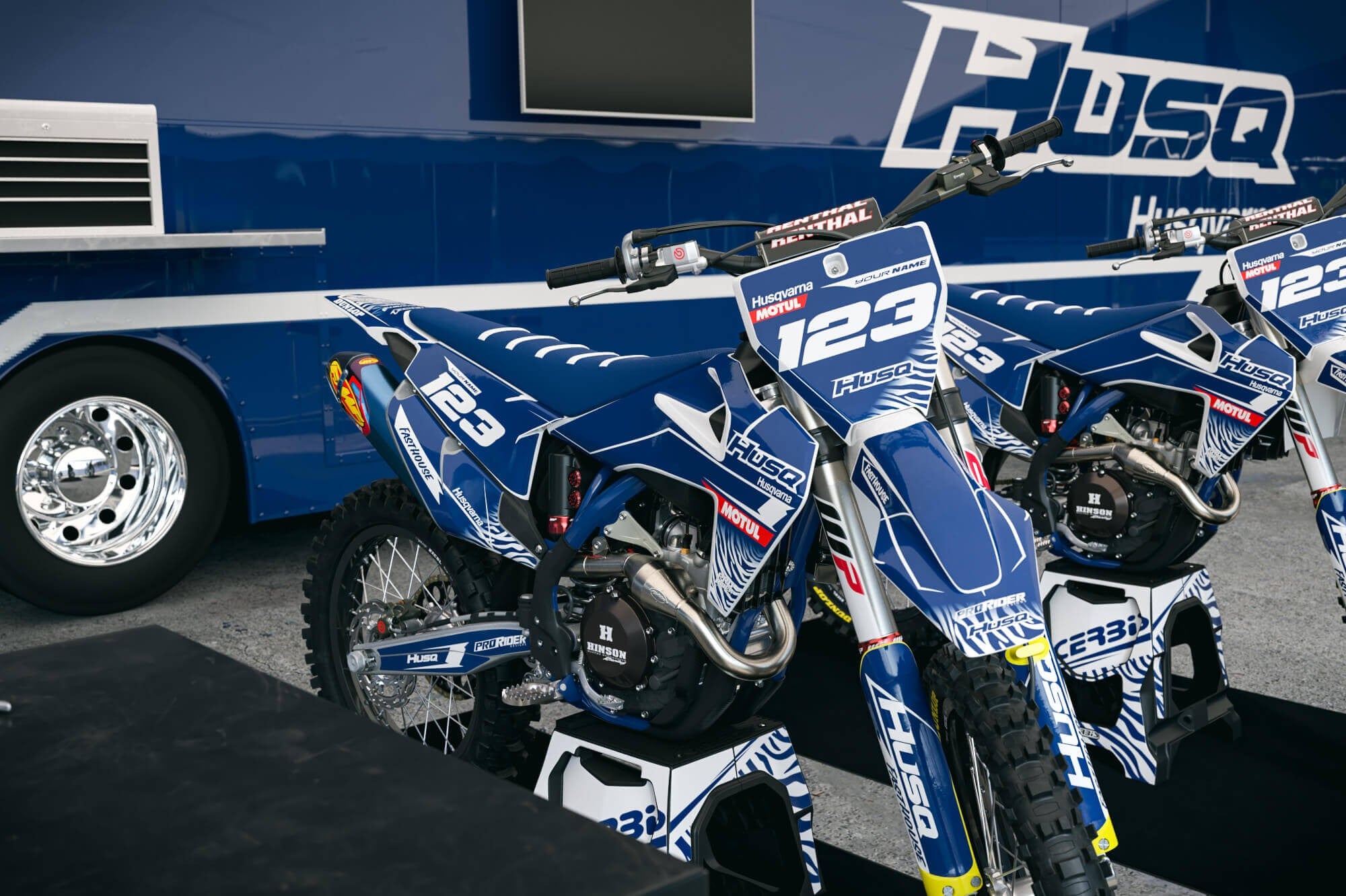 Graphic kit HUSQVARNA MOTUL blue and white