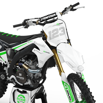 KAWASAKI Graphics Kit EVS BLACK and WHITE