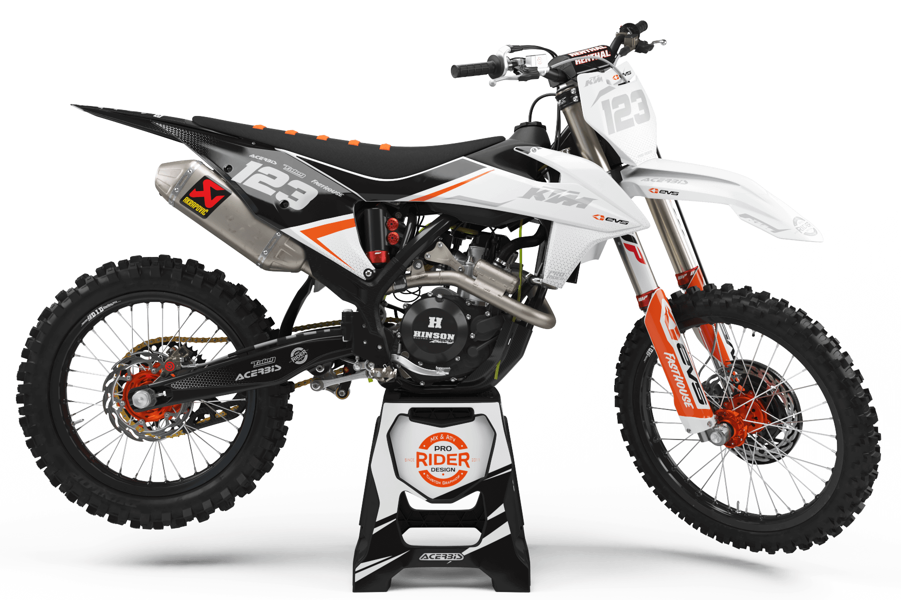 KTM Graphics Kit EVS BLACK AND WHITE