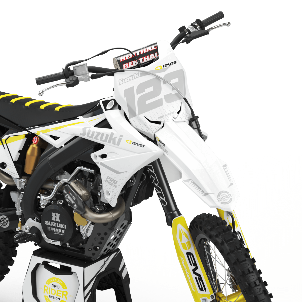 SUZUKI Graphics kit EVS black and WHITE