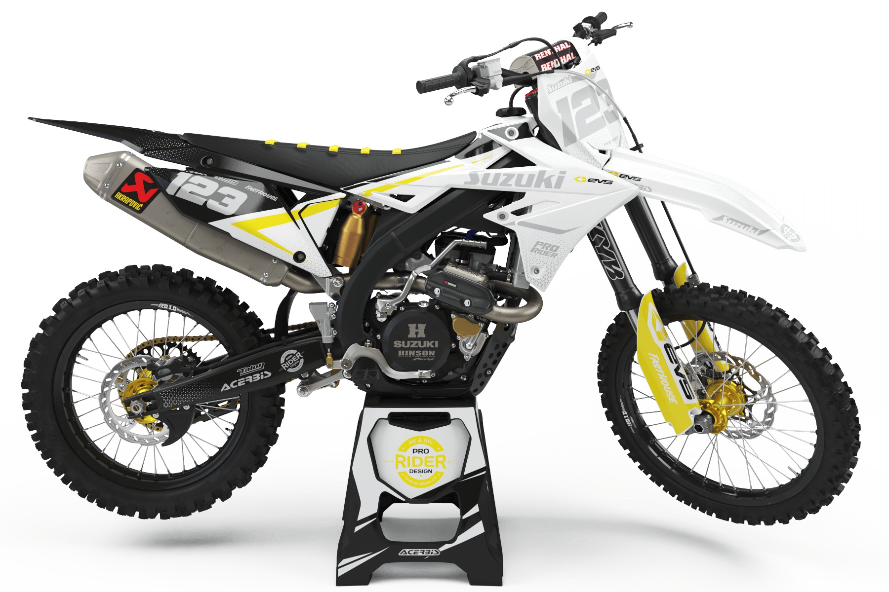 SUZUKI Graphics kit EVS black and WHITE