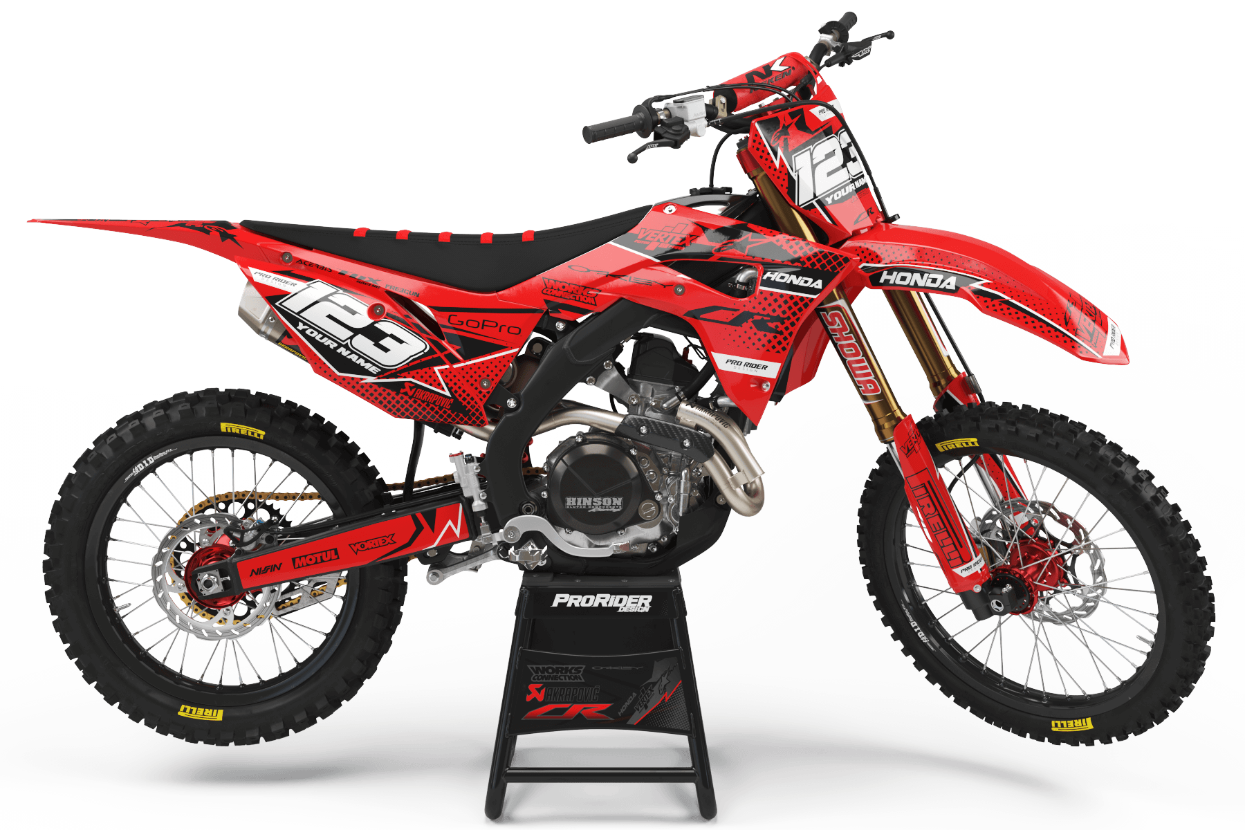 HONDA Graphics Kit VERTEX Red