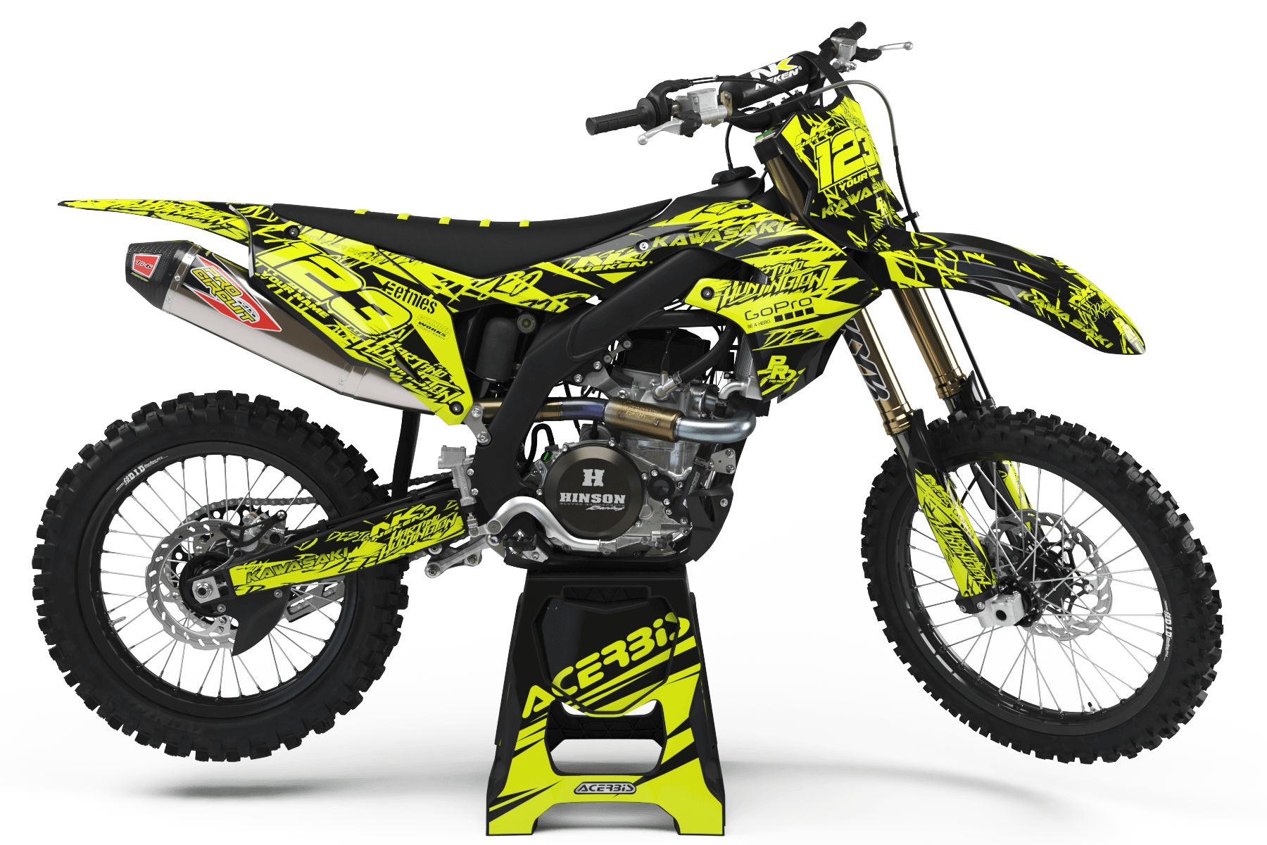 FLUO Graphics Kit KAWASAKI HART AND HUNTINGTON