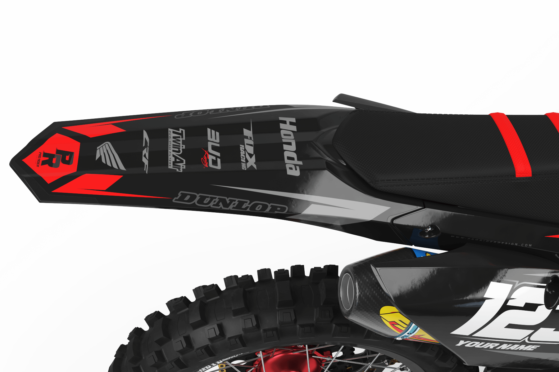 HONDA Graphics Kit BUD RACING Black And Red