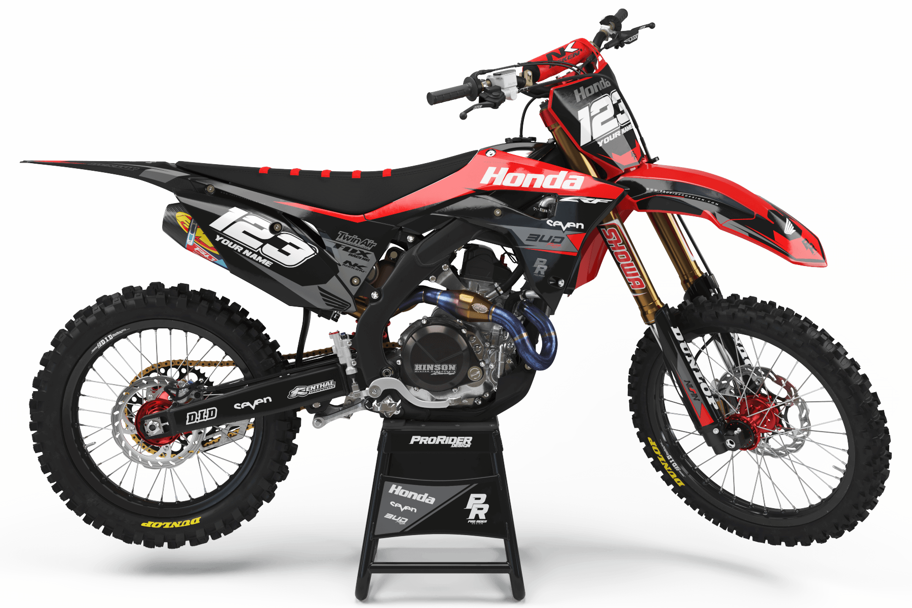 HONDA Graphics Kit BUD RACING Black And Red