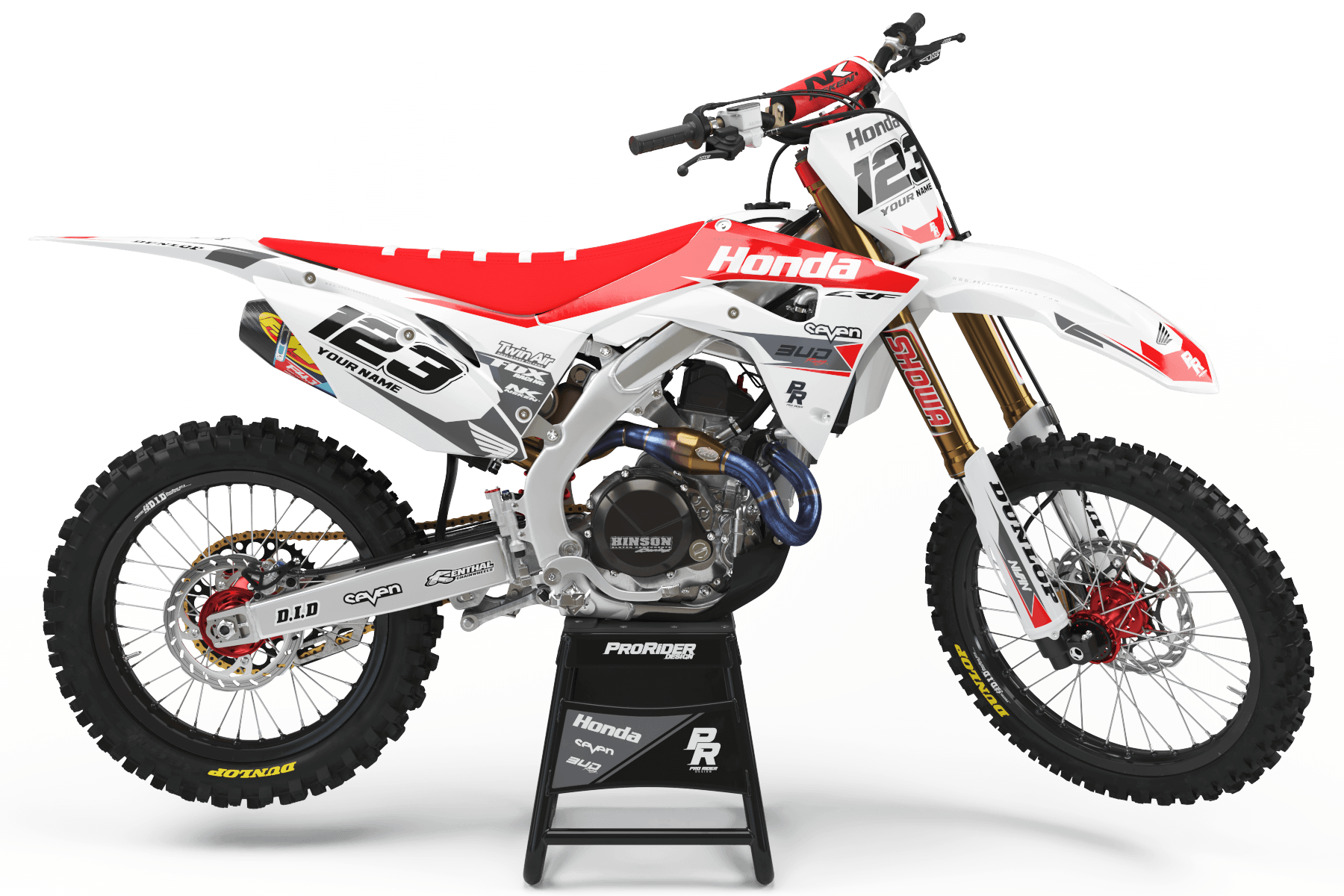 HONDA Graphics Kit BUD RACING White And Red
