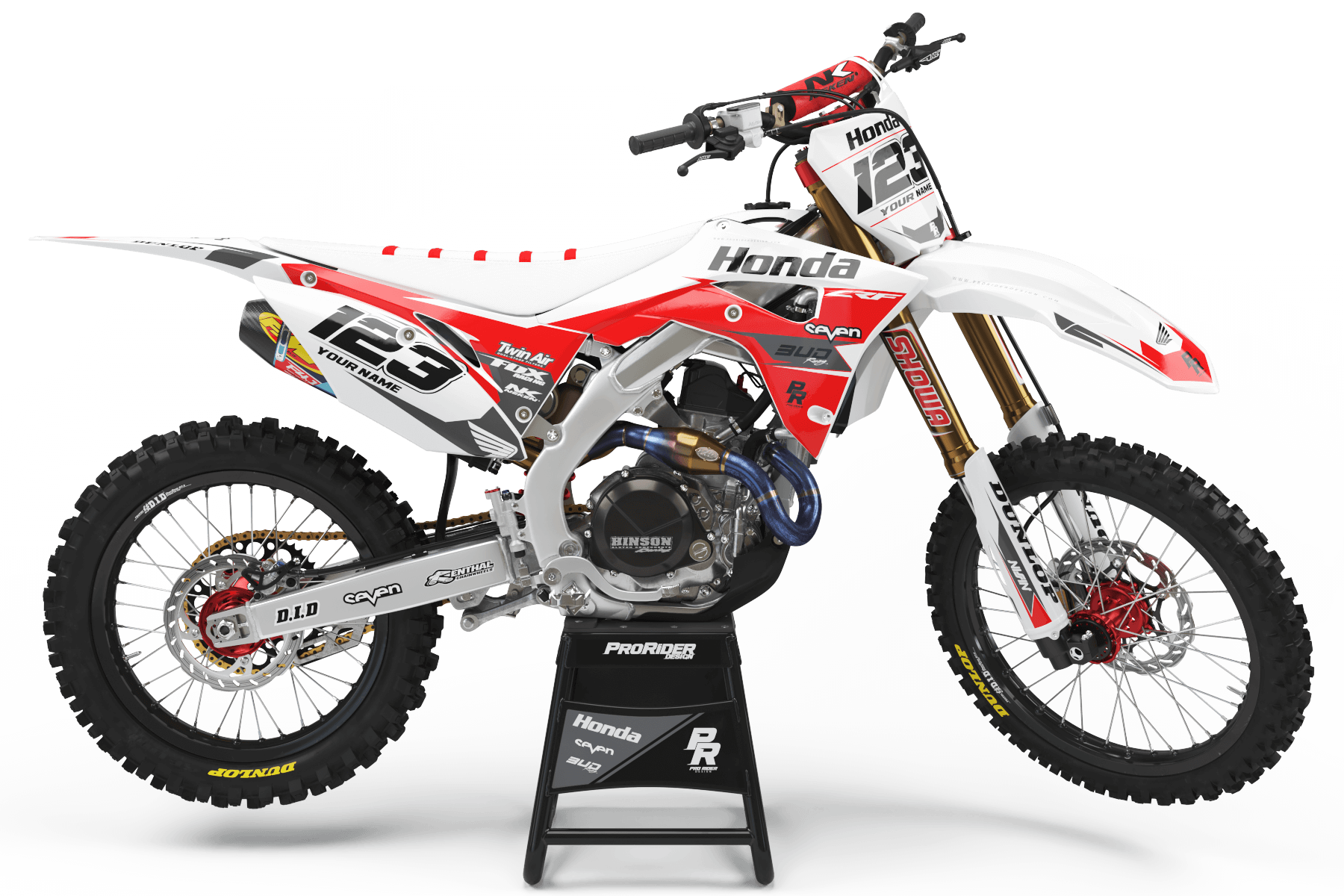 HONDA Graphics Kit BUD RACING Red And White