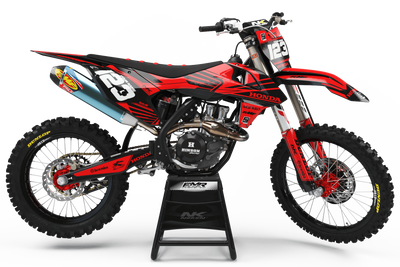 Dirt bike graphics kits honda FACTORY Neken Black Red : Resistant