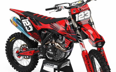 Dirt bike graphics kits honda FACTORY Neken Black Red : Resistant