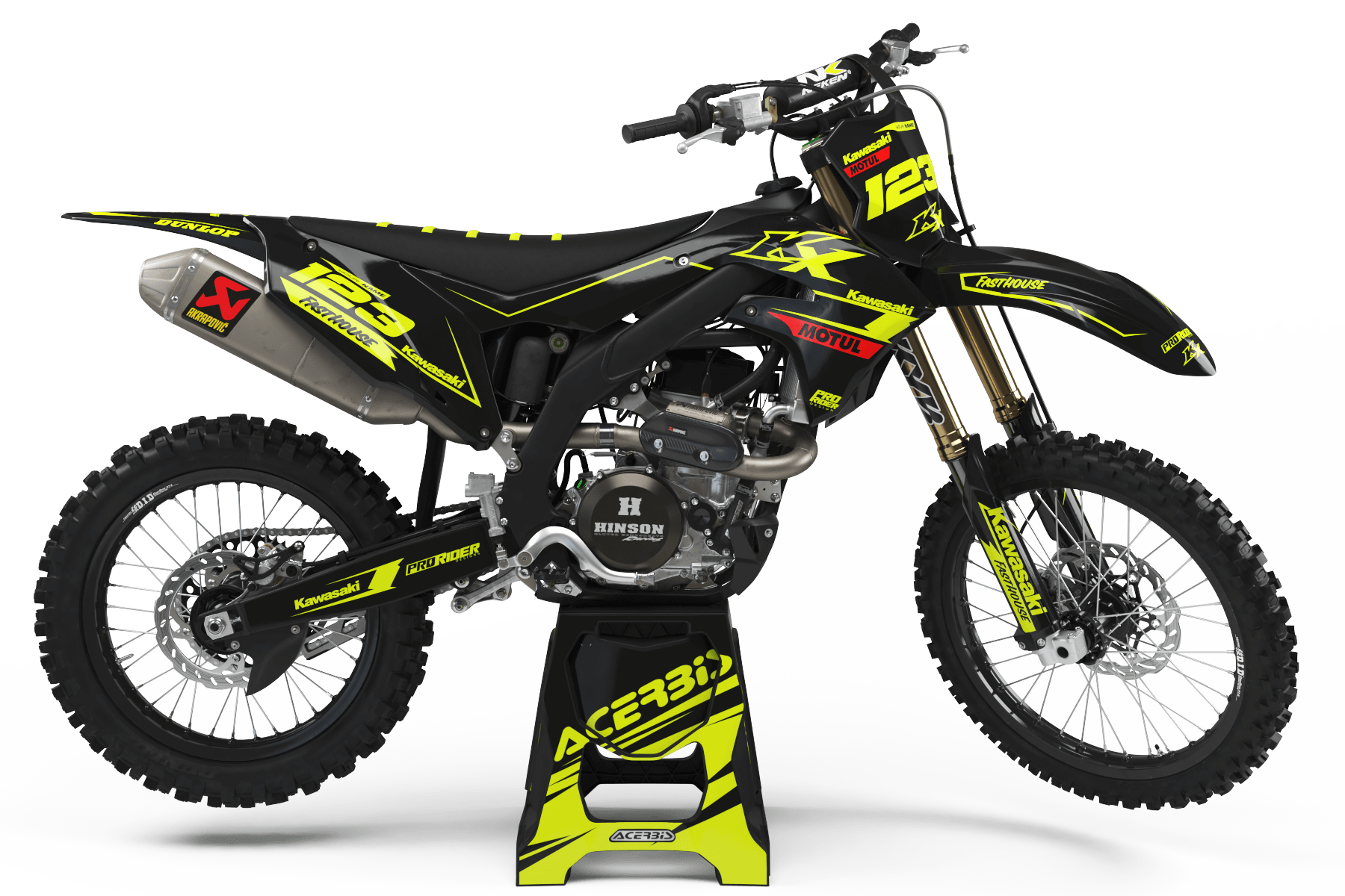 KAWASAKI Graphics Kit MOTUL green FLUO