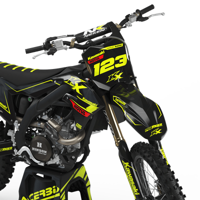 KAWASAKI Graphics Kit MOTUL green FLUO