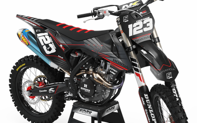 Dirt bike graphics kits honda FACTORY NEKEN BLACK MATE :Ultra resistant