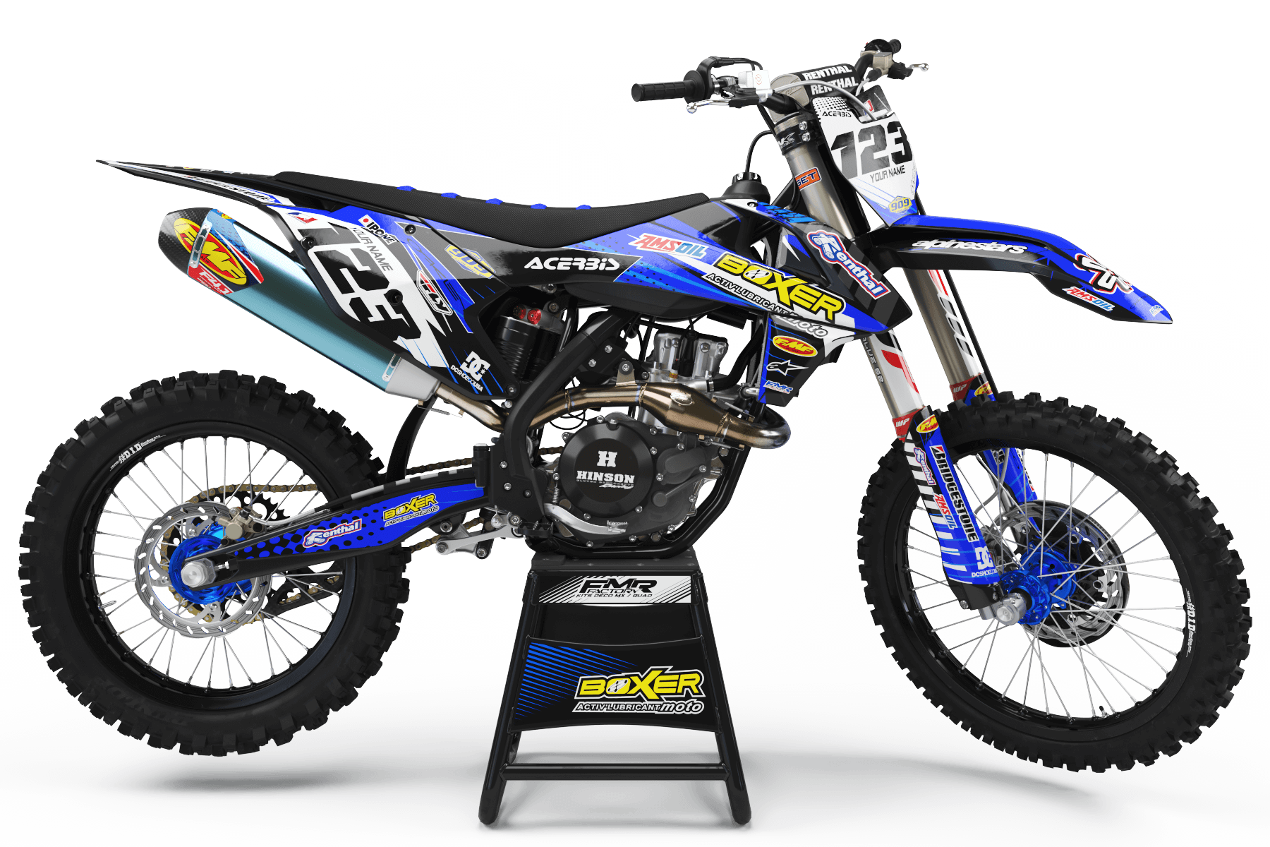 Graphics Kit BOXER BLUE : Add value to your Motocross and Quad