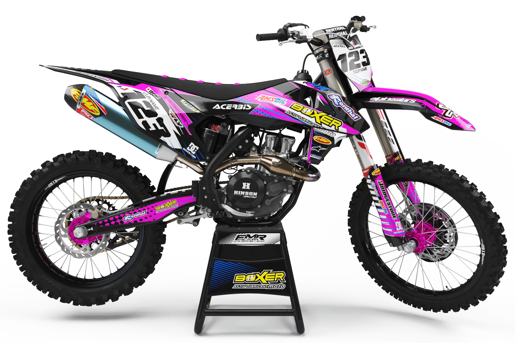 Graphics Kit BOXER PINK : Add value to your Motocross and Quad
