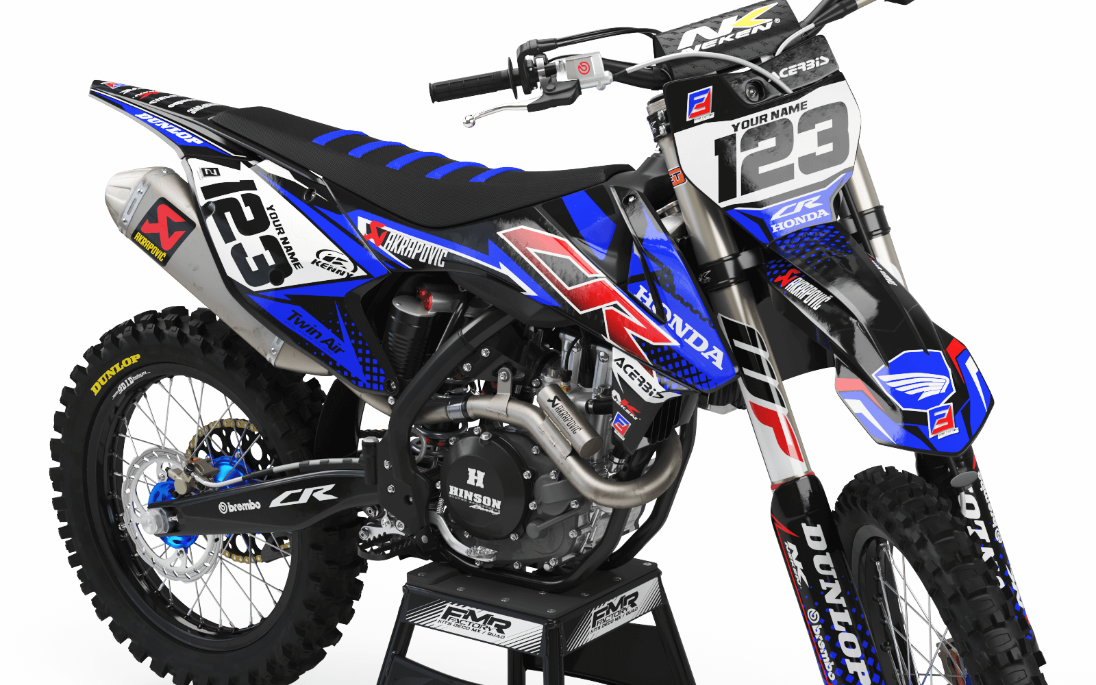 Dirt bike graphics kits honda FACTORY ENERGY Blue|Red: High quality