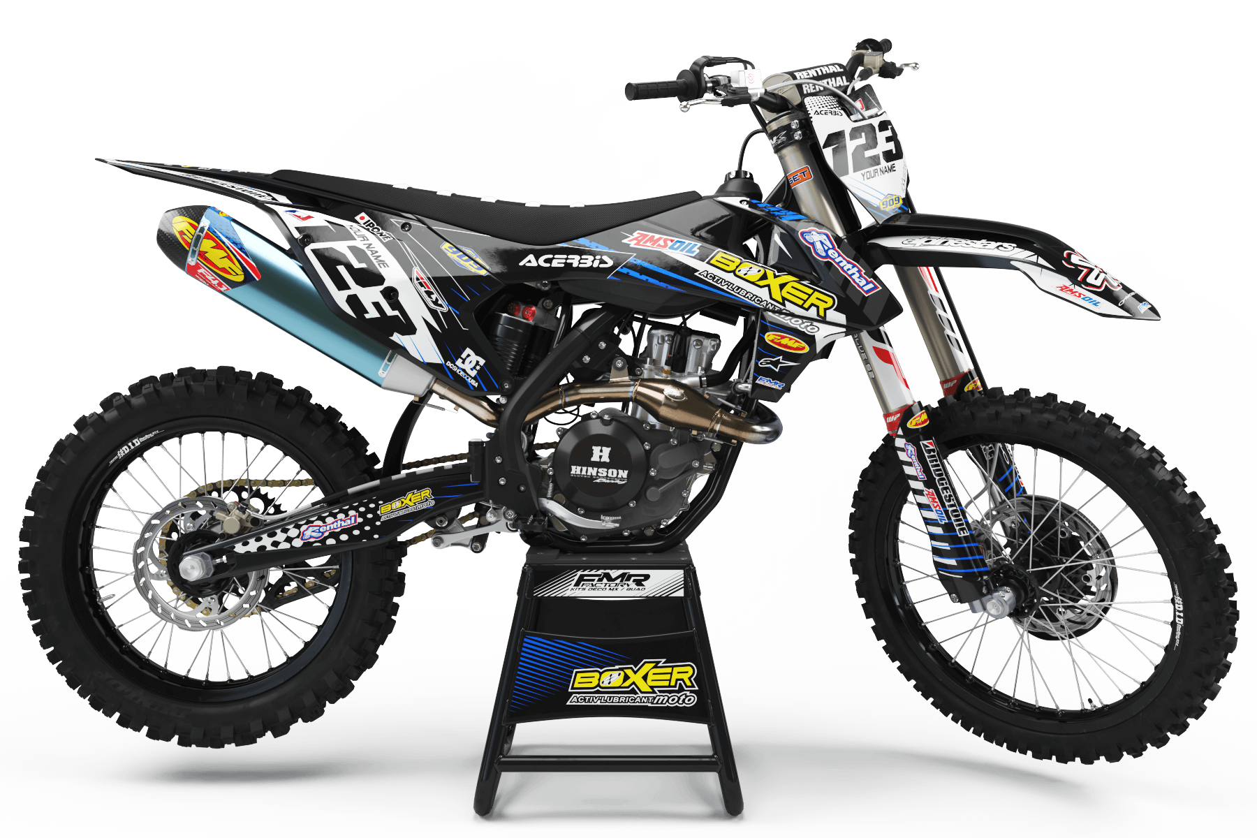 Graphics Kit BOXER BLACK : Add value to your Motocross and Quad