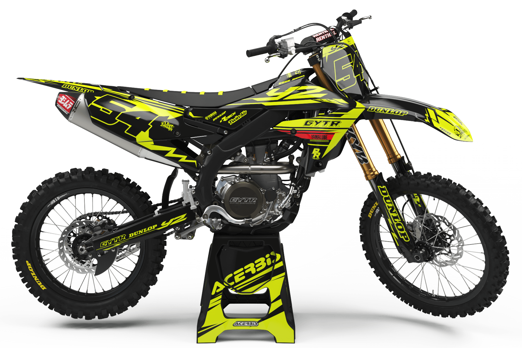 Yamaha graphics KIT YZ DUNLOP FLUO