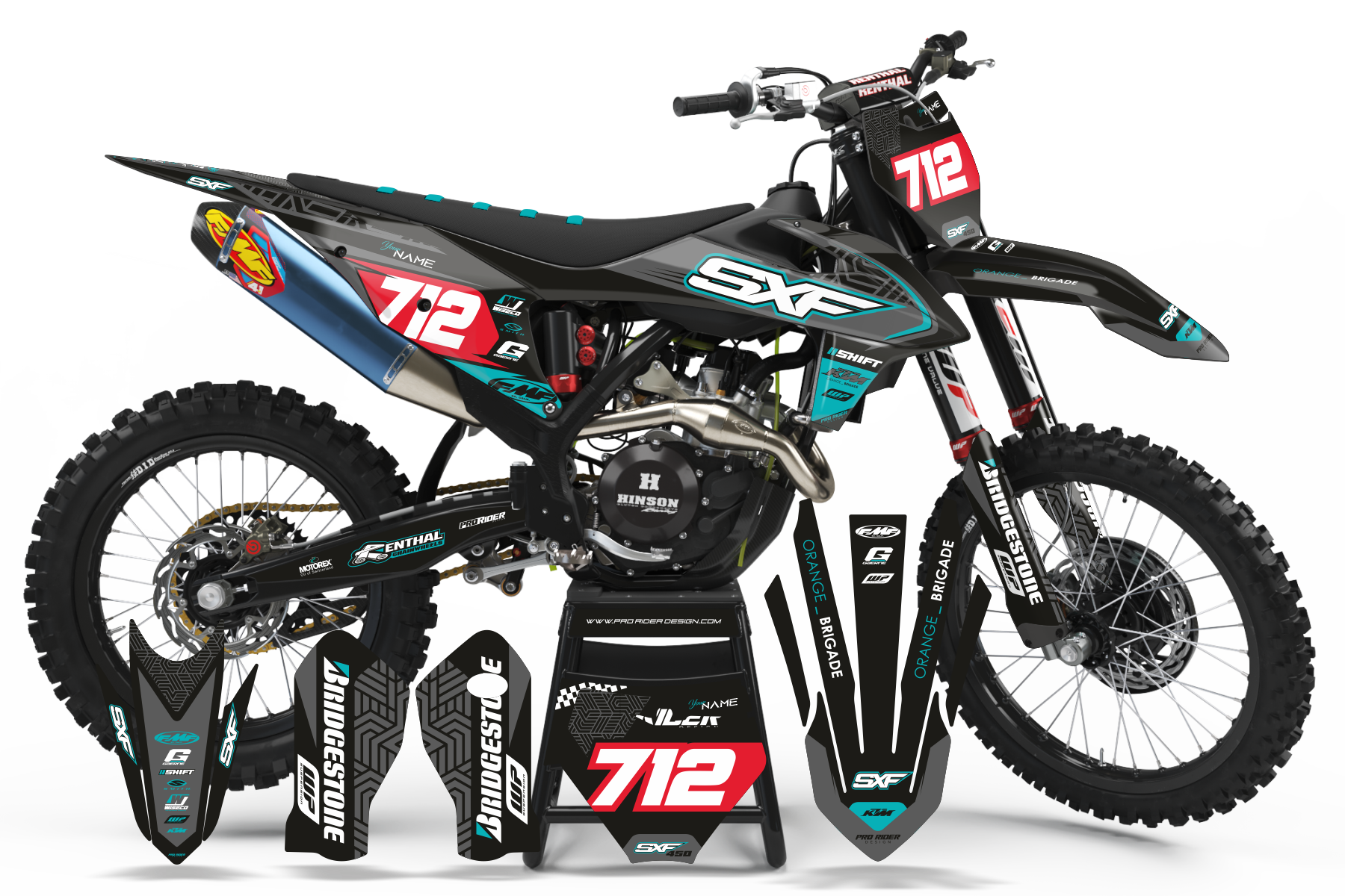 KTM Graphics Kit PATTERN teal