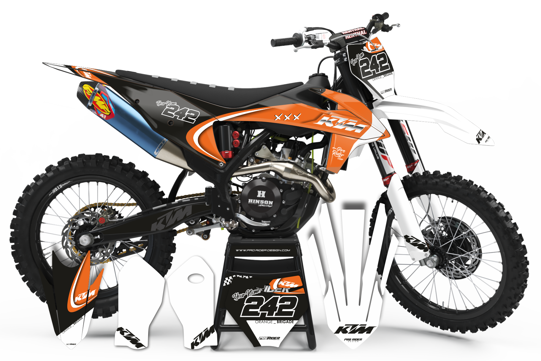 KTM custom Graphics Kit CURVE ORANGE