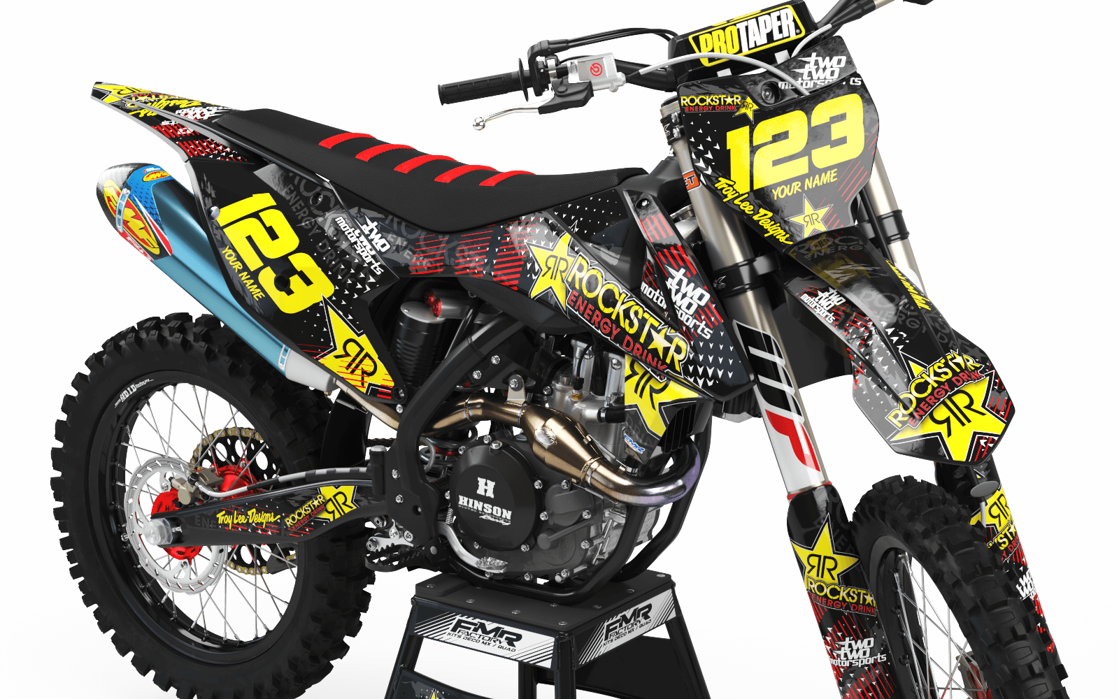 Graphics Kit ROCKSTAR ENERGY RED : Give a new youth to your bike