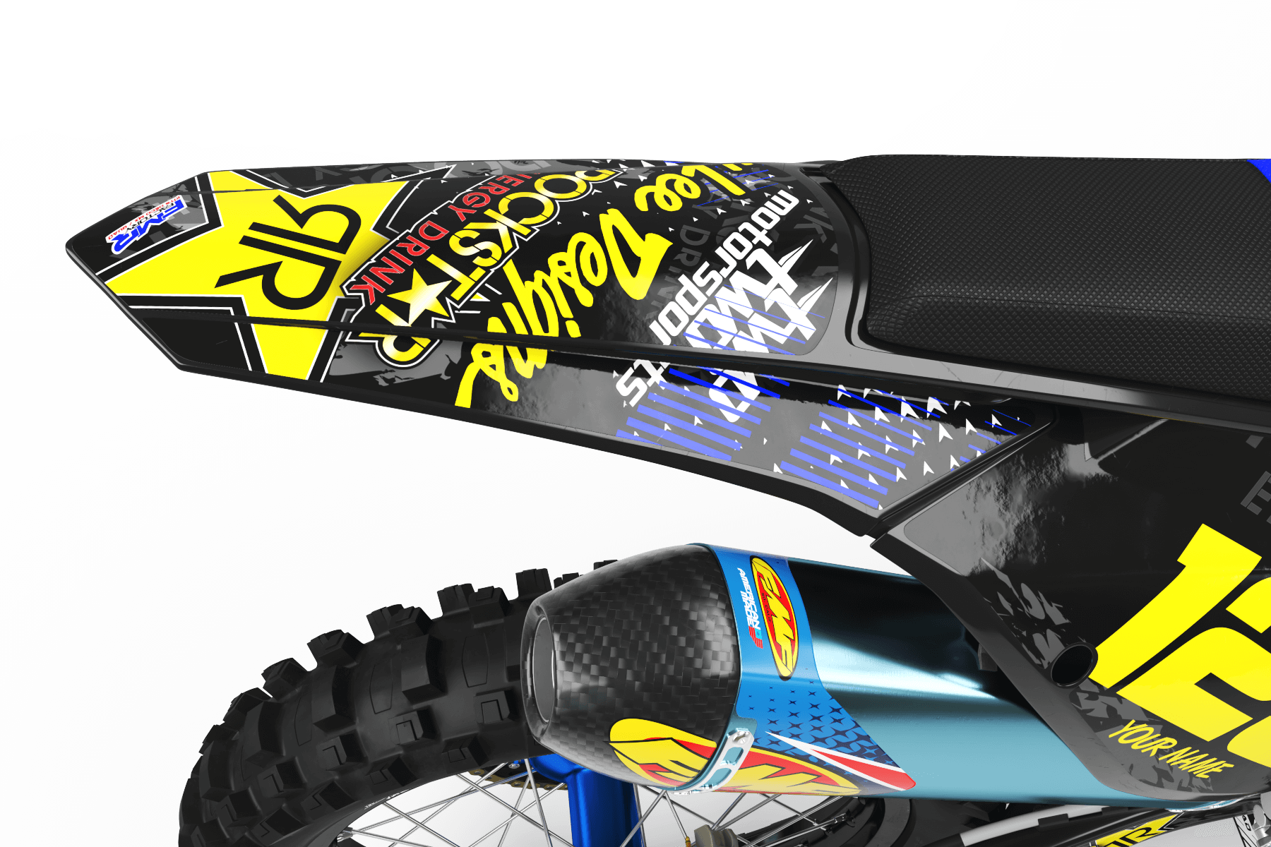 Graphics Kit ROCKSTAR ENERGY BLUE : Give a new youth to your bike