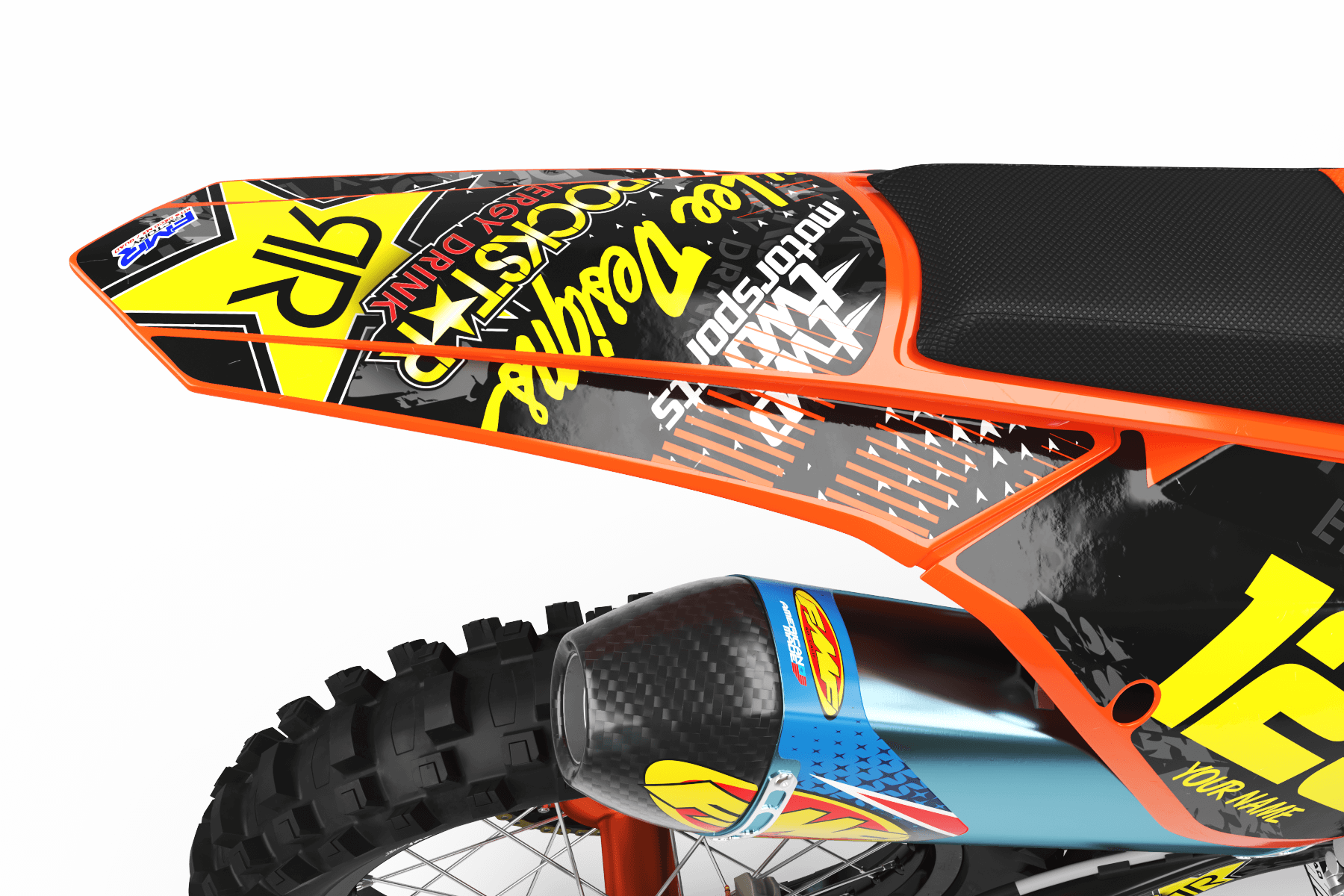 Graphics Kit ROCKSTAR ENERGY ORANGE : Give a new youth to your bike