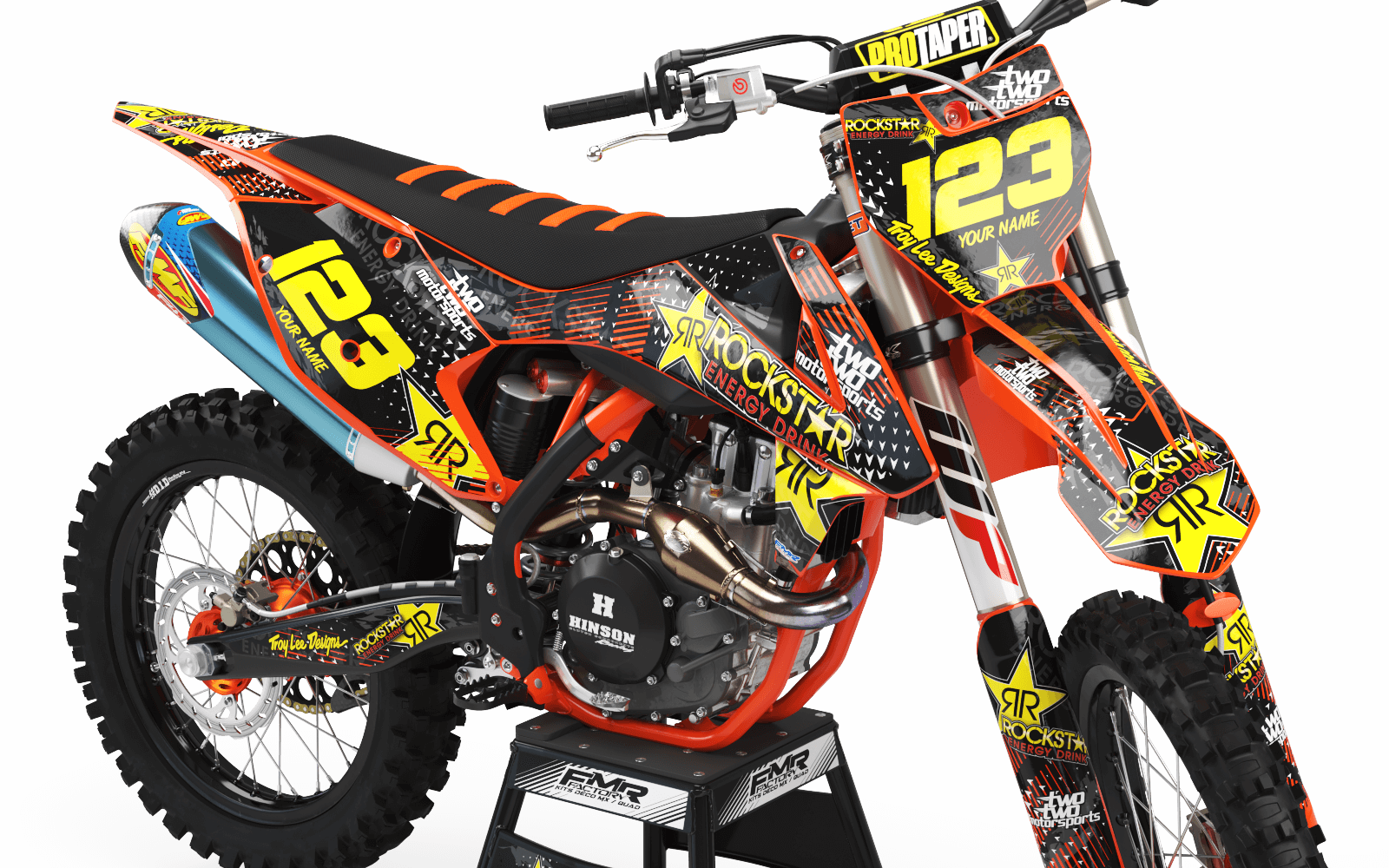 Graphics Kit ROCKSTAR ENERGY ORANGE : Give a new youth to your bike