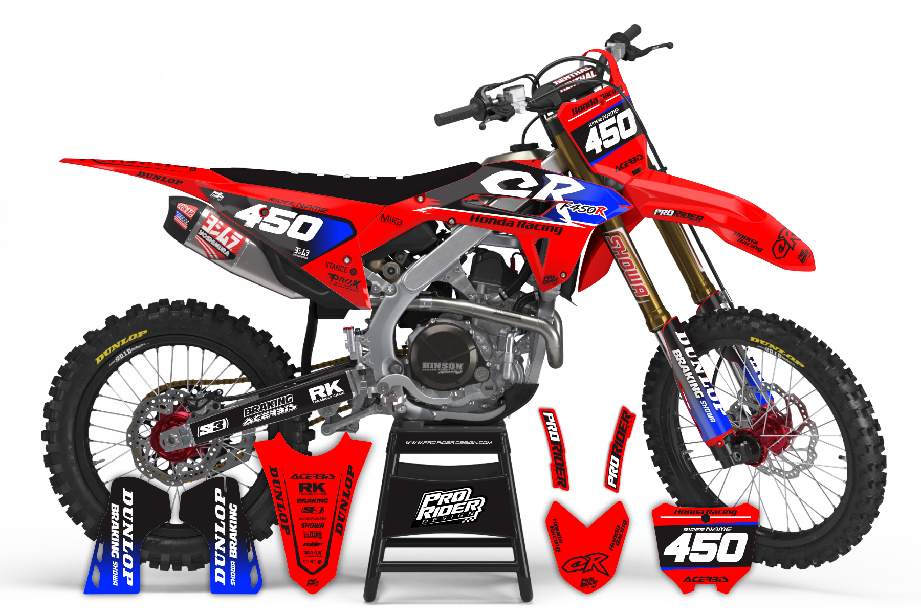 Graphics Kit HONDA RIVAL REDRED gradient