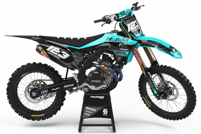 copy of HONDA Graphics Kit BUD RACING Black And Cyan