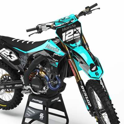 copy of HONDA Graphics Kit BUD RACING Black And Cyan