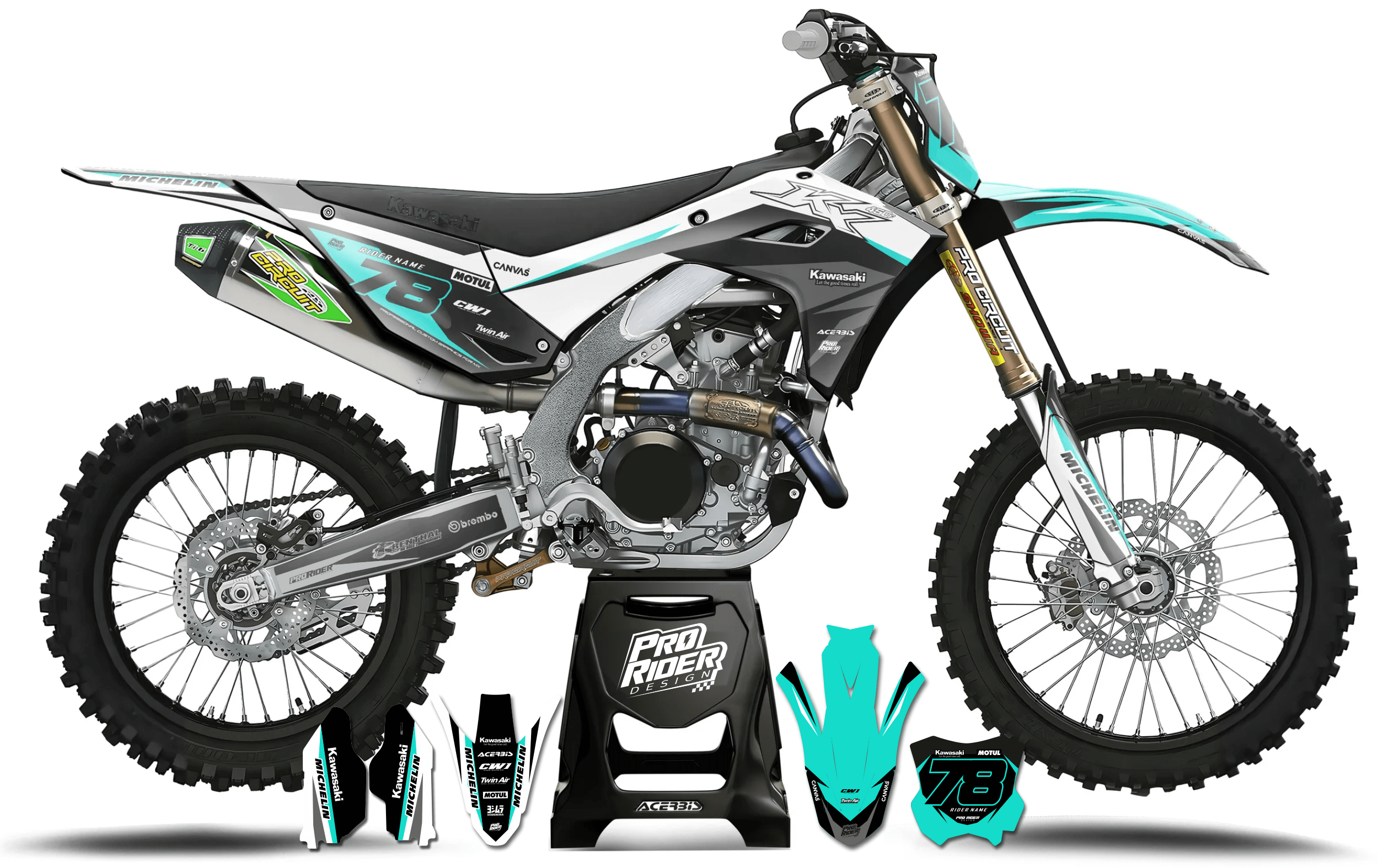 KAWASAKI graphics KIT ROSTER