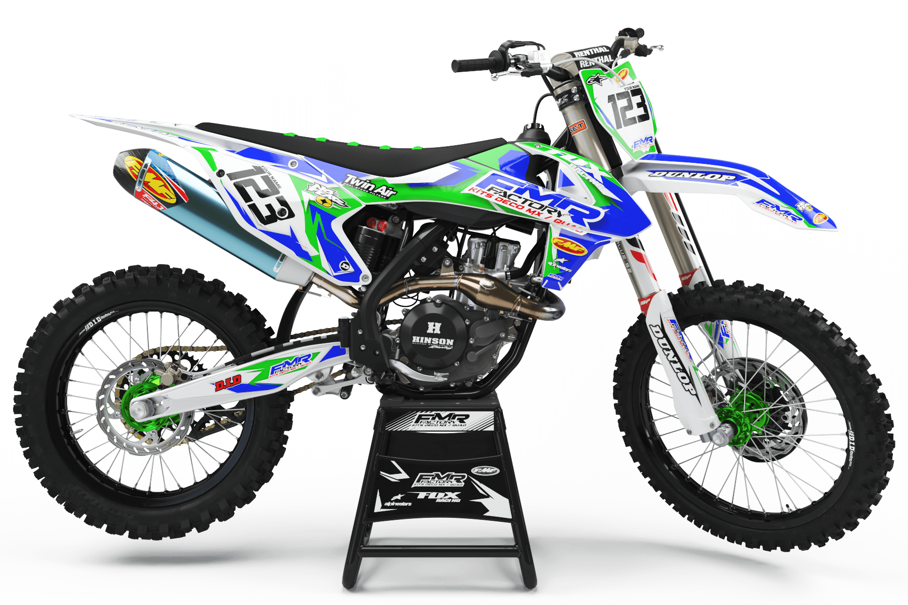 Graphics Kit FMR FACTORY GREEN : Stunning design for your Motocross