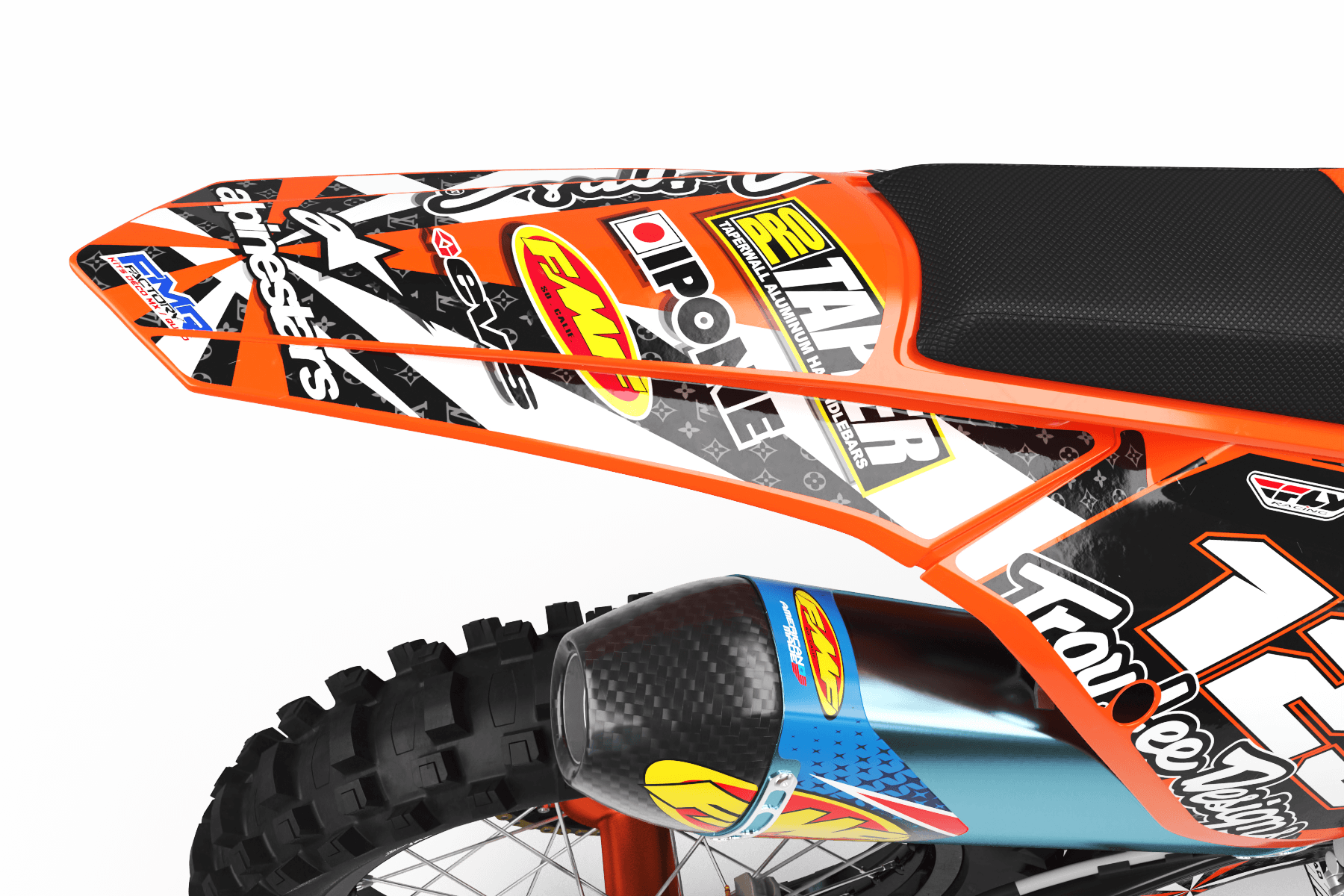 Graphics Kit ALPINESTARS ORANGE : Design designed for your Motocross